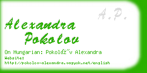 alexandra pokolov business card